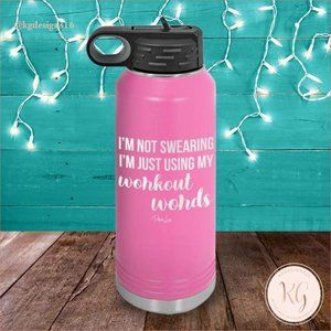 Using My Workout Word Stainless Steel 32 Oz Water…